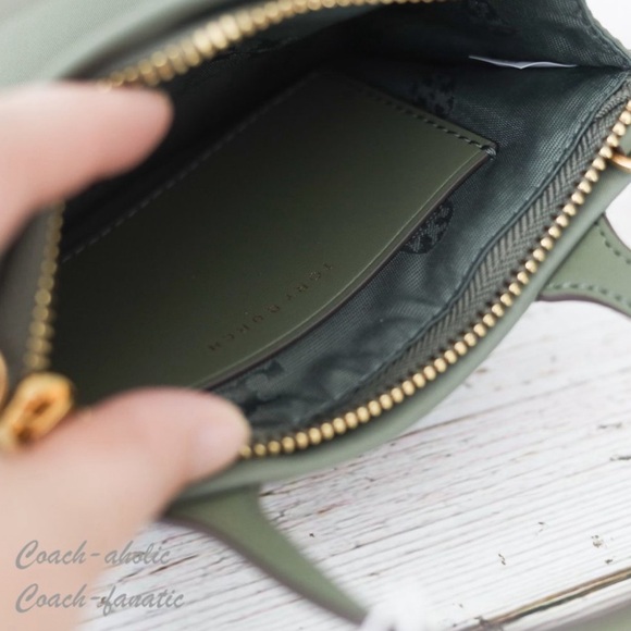 NWT Tory Burch Ella Nylon Mini Tote Crossbody Bag Purse in Palm Leaf Green - Picture 10 of 10